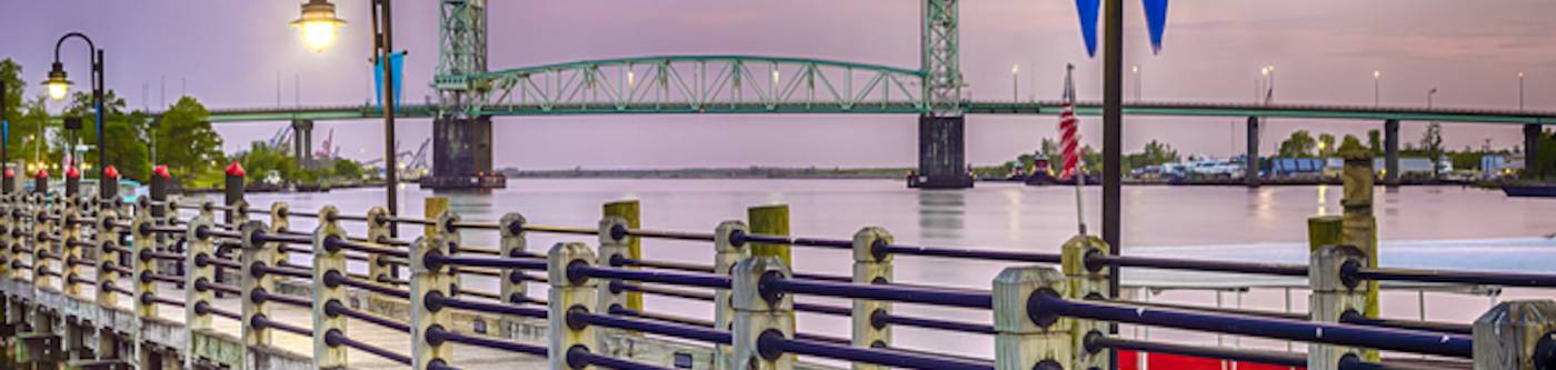 A riverwalk in Wilmington, NC